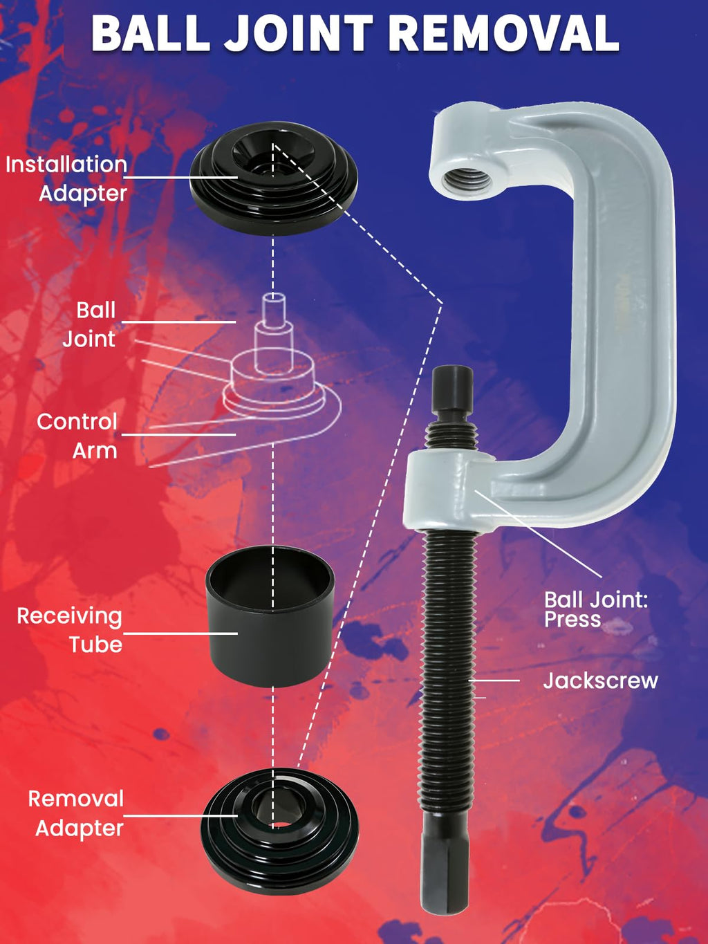 10 pcs Ball Joint Press & U Joint Removal Tool Kit with 4 * 4 Adapters Z4857