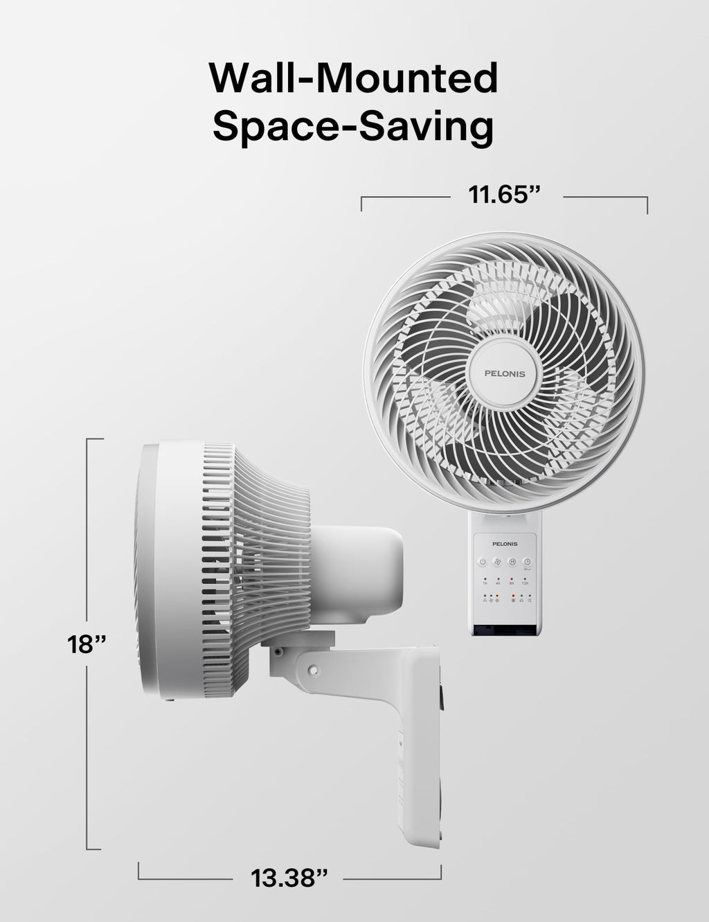 12 inch Indoor Oscillating Wall Mount Fan with Remote, White D12856
