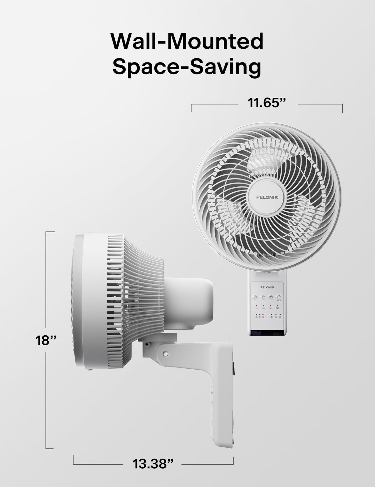 12 inch Indoor Oscillating Wall Mount Fan with Remote, White D12856