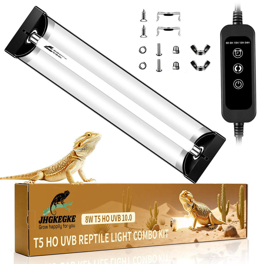 8W UVB Reptile Light Fixture Combo Kit with Timer V3381