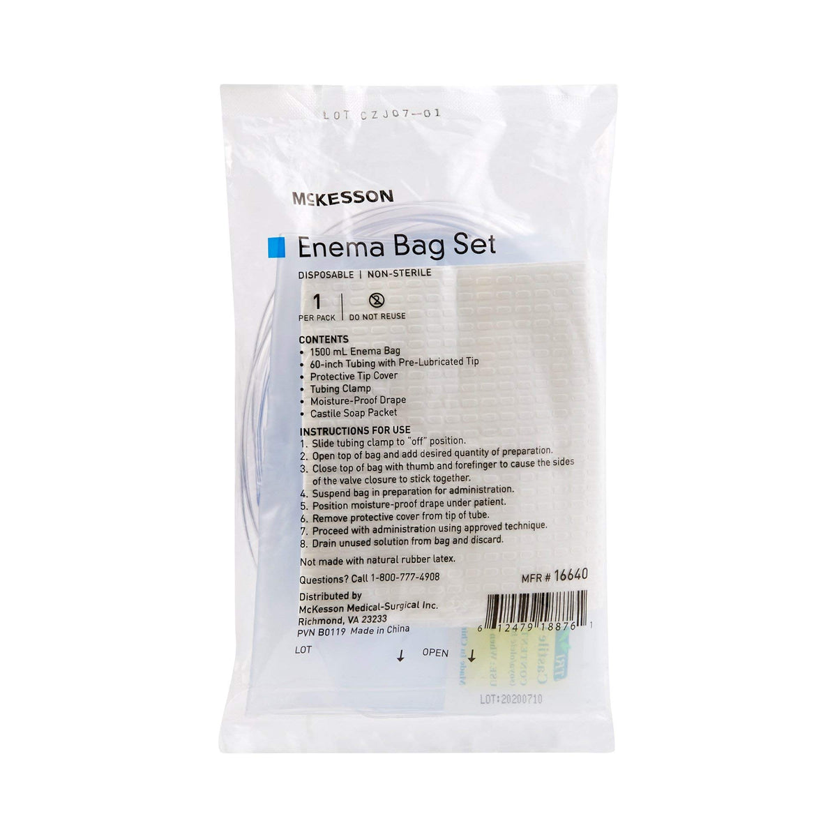 Non-Sterile Single Use Disposable Enema Bag Set 50 Count N1014