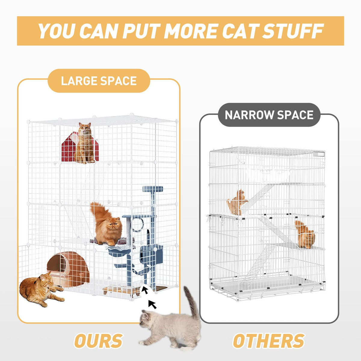 Large Cat Cage Detachable Metal Wire Playpen F89367