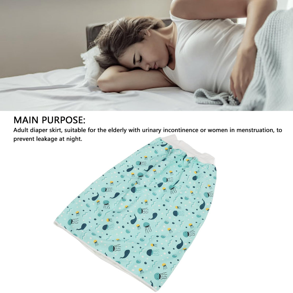 Wearable Incontinence Bed Pads Cotton Cloth Reusable XL C82903