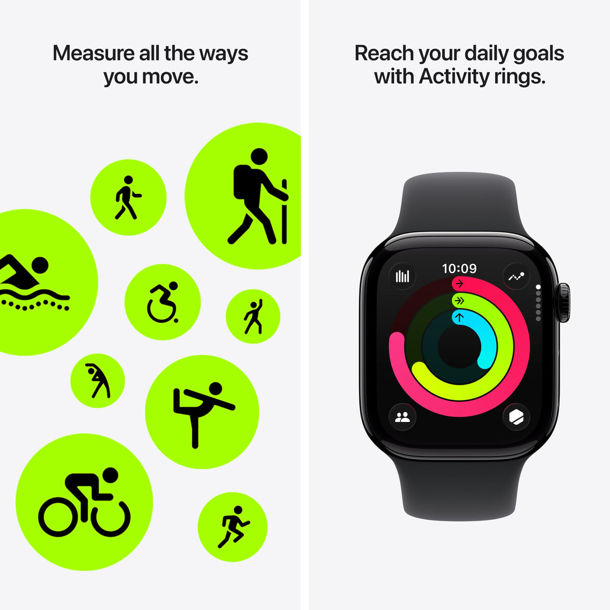 GPS 42mm Jet Black Aluminum Smartwatch with Black Sport Band M9471