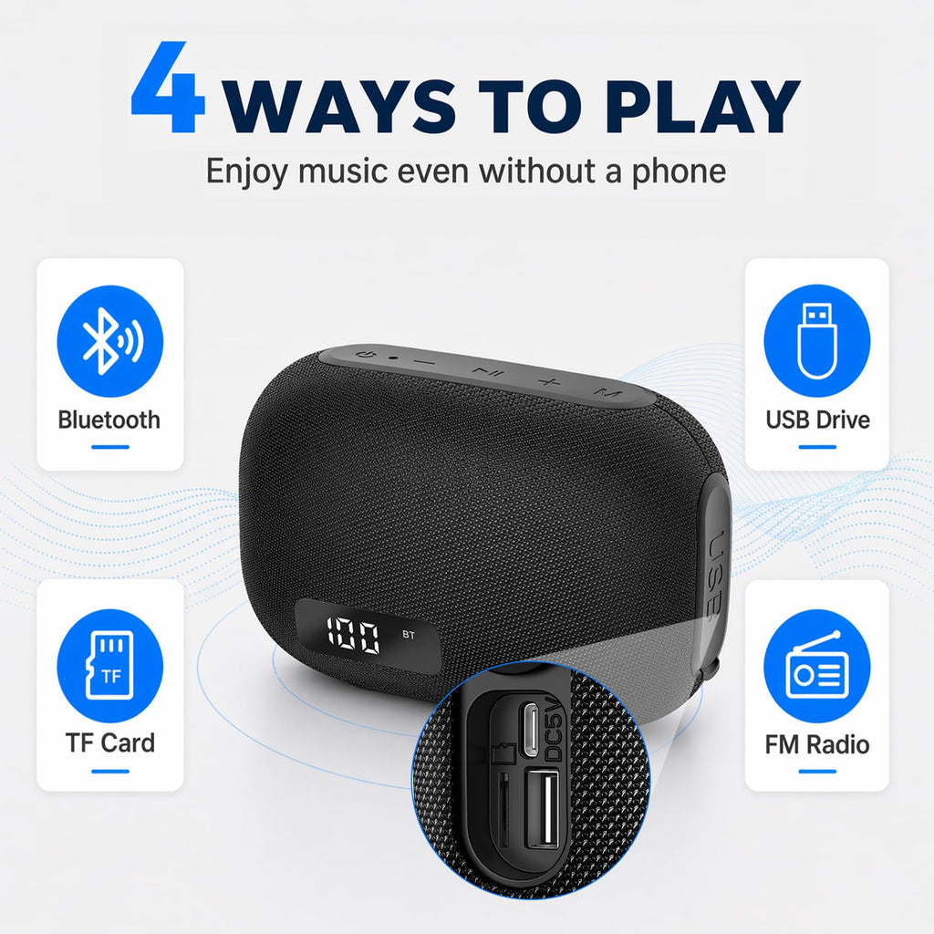 Portable IP67 Waterproof Bluetooth Speaker with Digital Battery Display Y4994