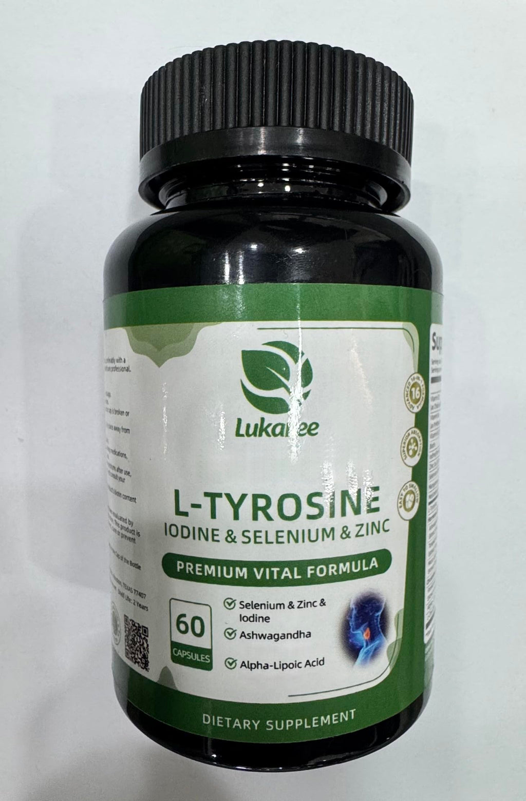 Selenium with Iodine, Zinc L-Tyrosine 500mg, Ashwagandha, 16-in-1 Multivitamin Formula, 90 Capsules E774