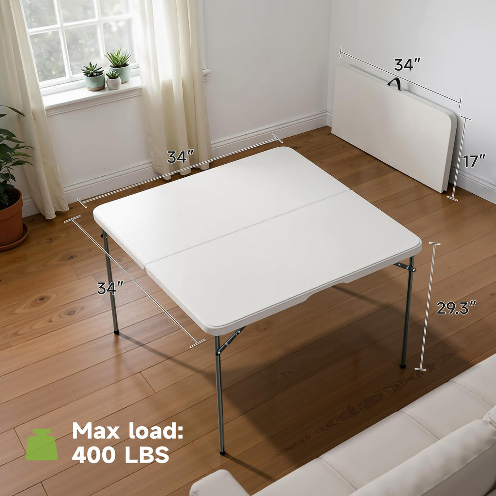 3 ft Square Folding Card Table with Carrying Handle O6960