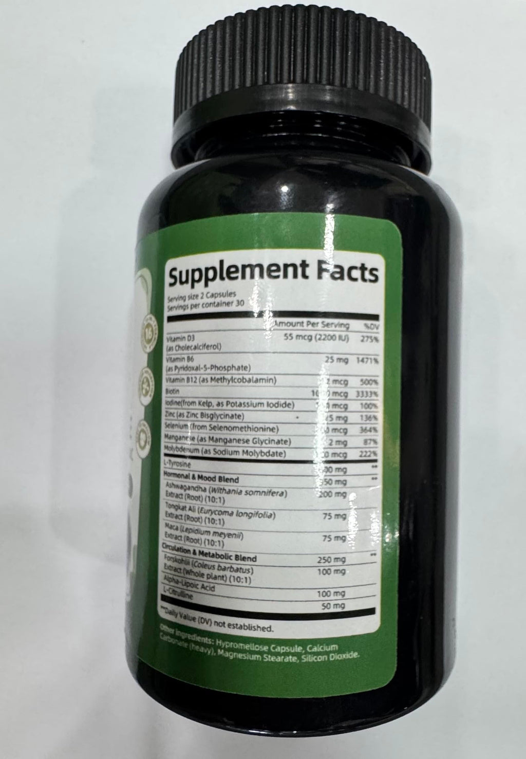 Selenium with Iodine, Zinc L-Tyrosine 500mg, Ashwagandha, 16-in-1 Multivitamin Formula, 90 Capsules E774