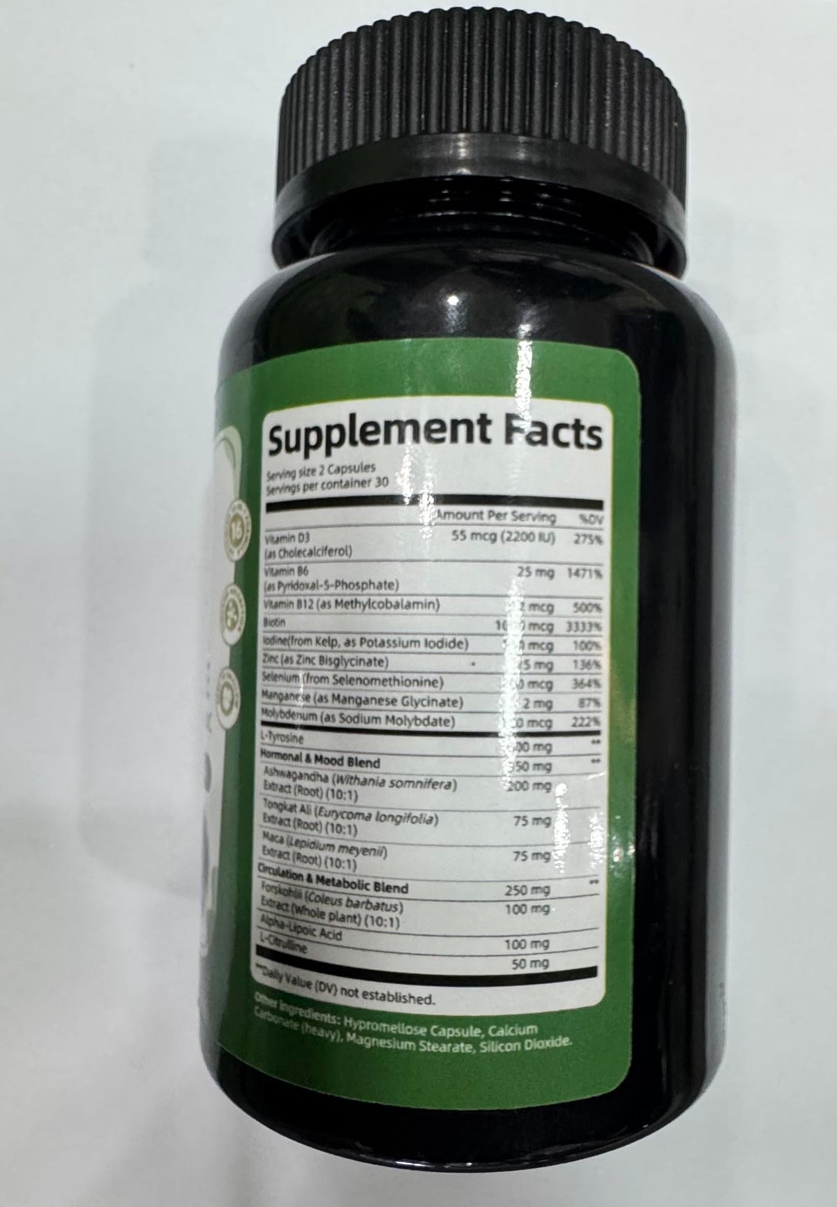 Selenium with Iodine, Zinc L-Tyrosine 500mg, Ashwagandha, 16-in-1 Multivitamin Formula, 90 Capsules E774