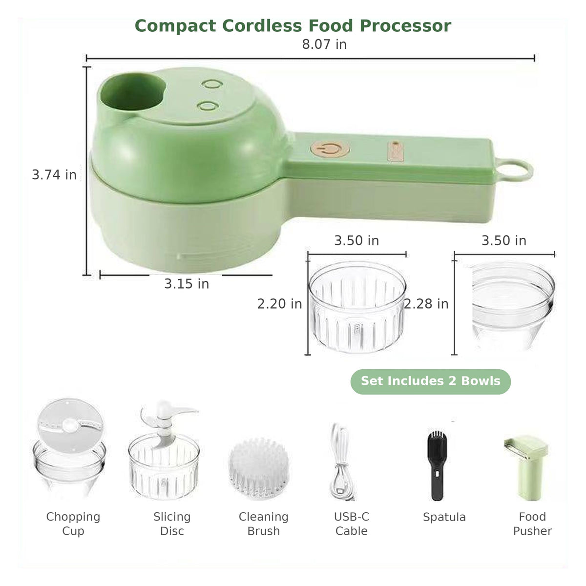 4-In-1 Electric Vegetable Cutter Set W221