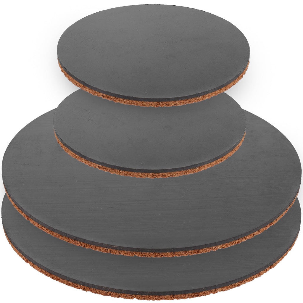 4pcs Round Cork Coasters with ABS Base D495