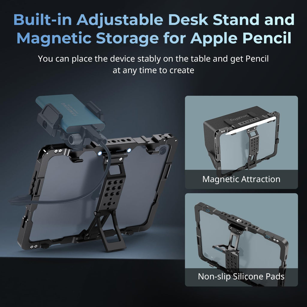 Metal iPad mini 6 Tripod Mount Adapter with Cold Shoe Mount K543147