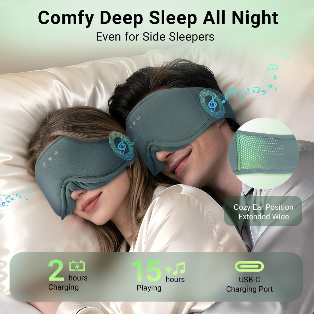 Bamboo Cotton Sleep Mask with Bluetooth Headphones J6249