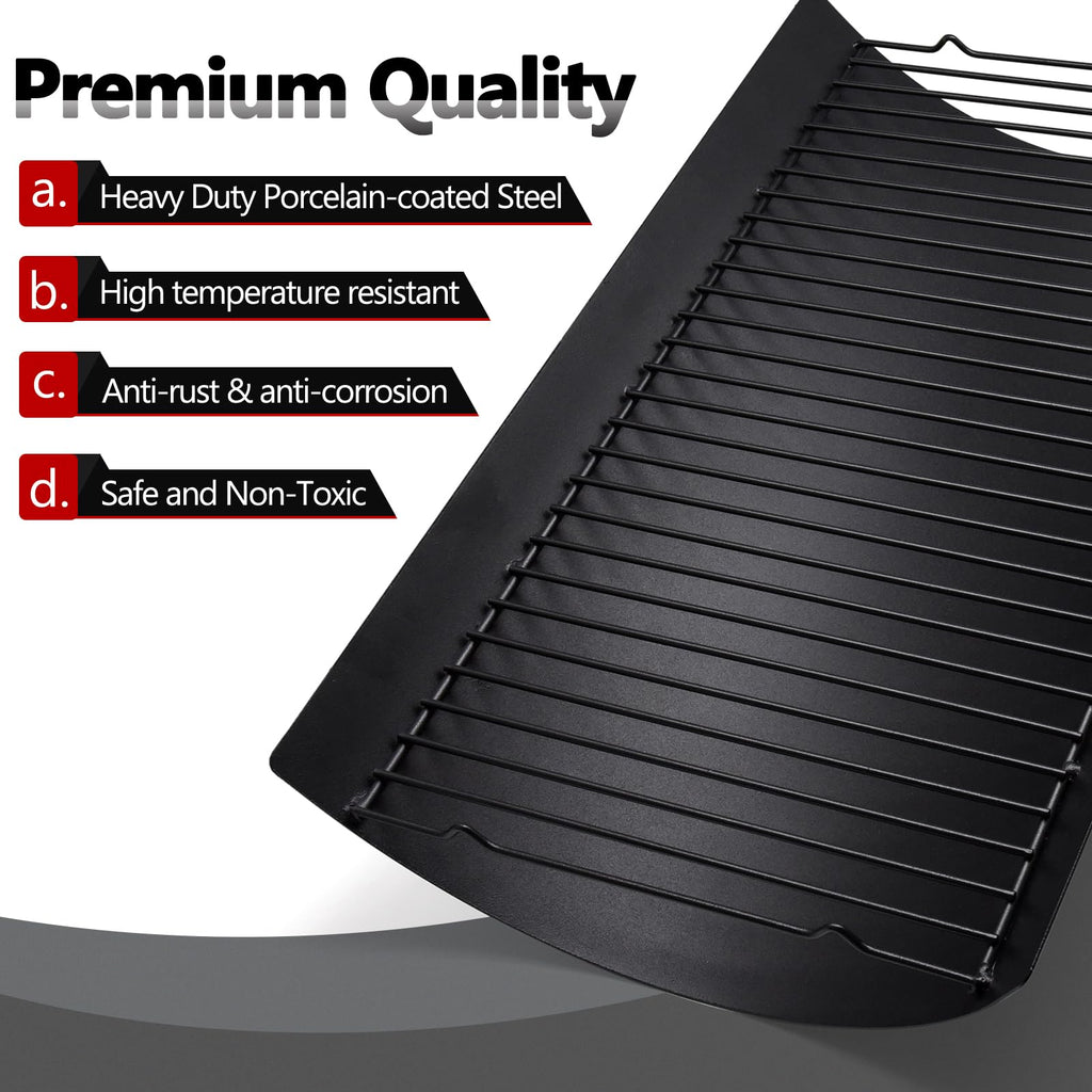 20 Inch Ash Pan Drip Pan for Charcoal Grill with 2pcs Fire Grate Hanger F15079
