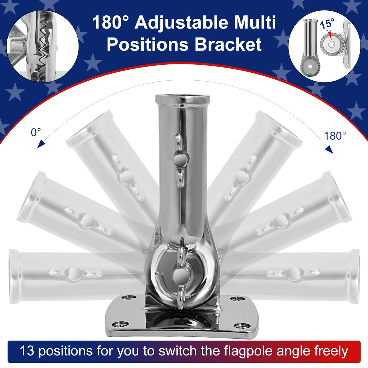 316 Stainless Steel Adjustable Flag Pole Holder E80586
