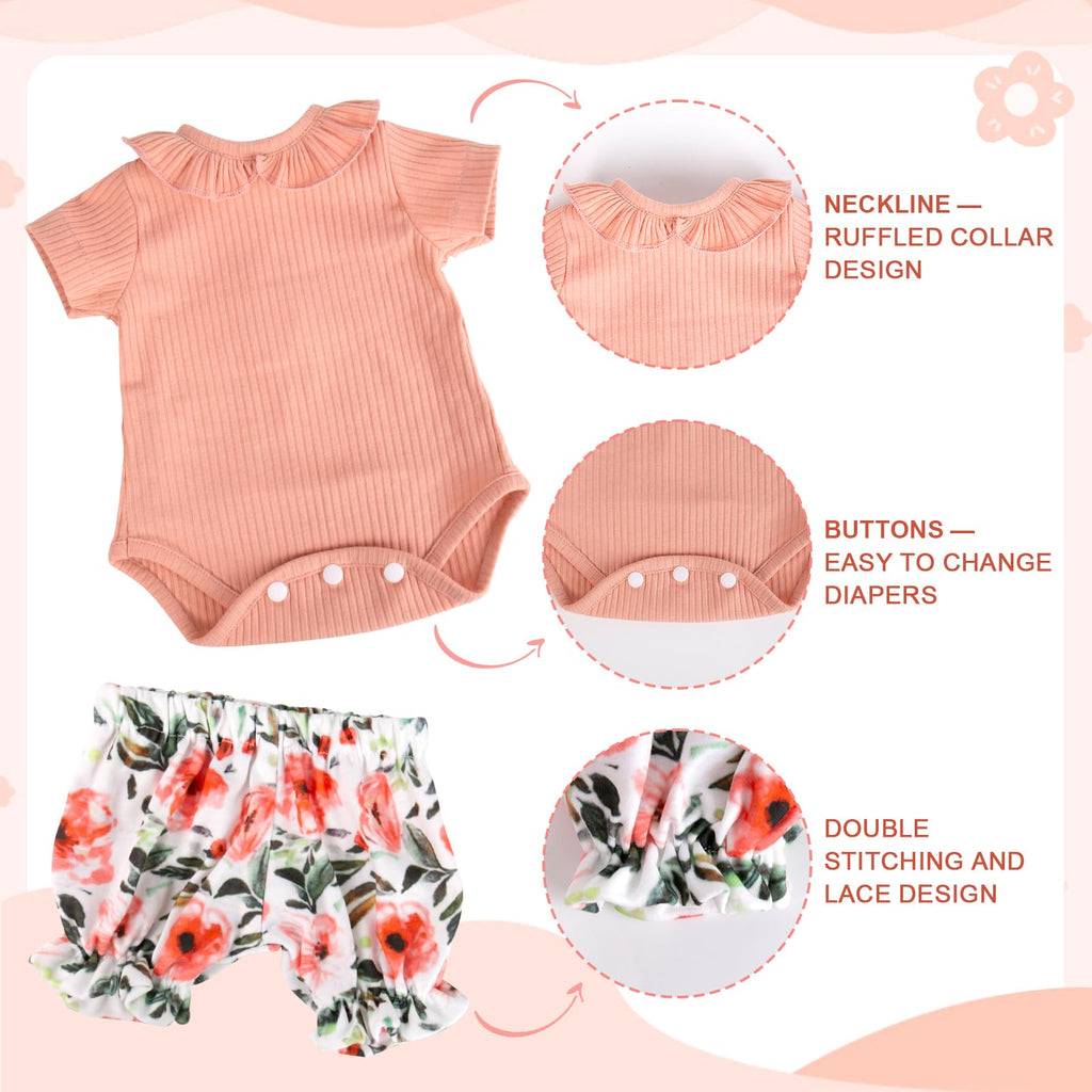20 inch Doll Clothes Shirt and Floral Pants Set W596