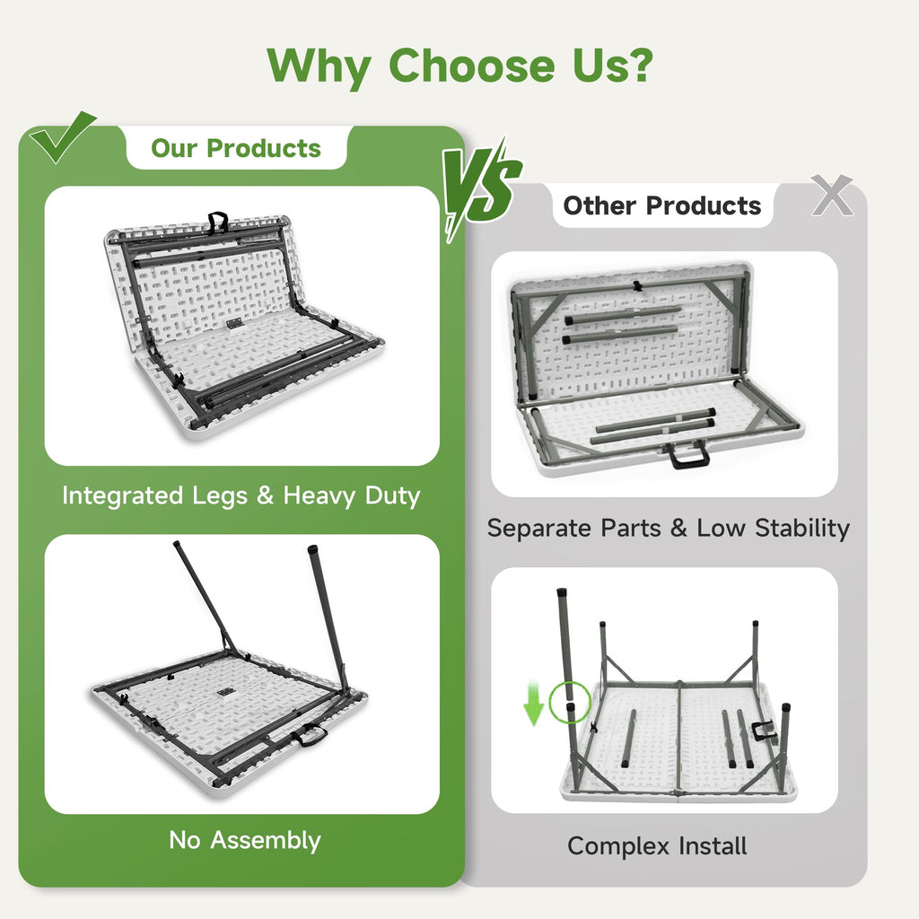 3 ft Square Folding Card Table with Carrying Handle O6960