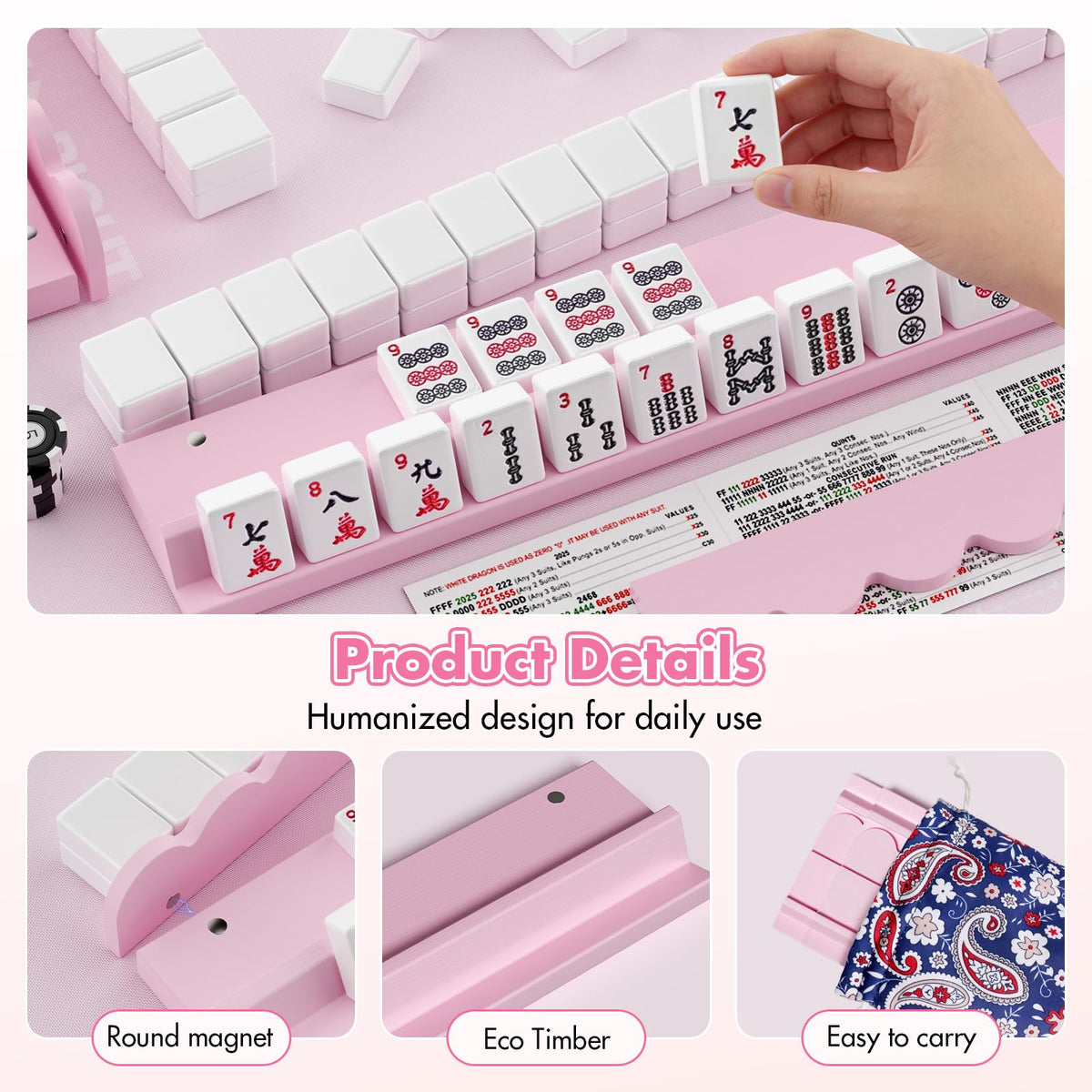 Wooden Mahjong Racks with Pushers I604804