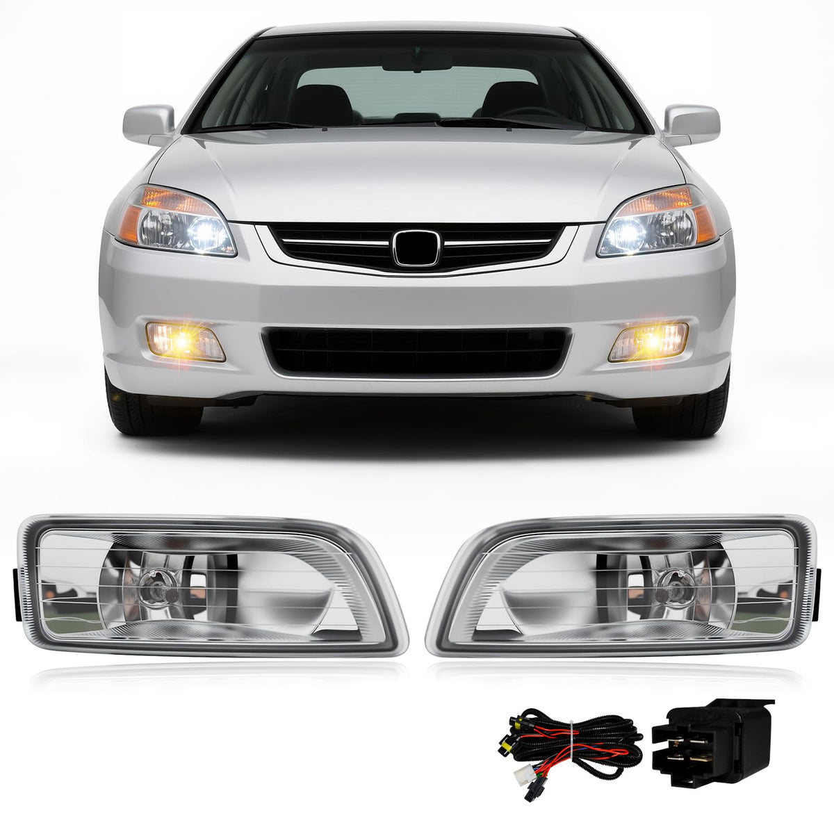 Fog Lights Assembly with Halogen Bulbs Clear Lens Switch Harness Kit Z268924
