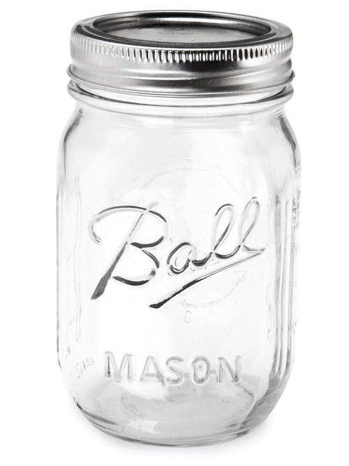 16 oz Regular Mouth Mason Jar with Lids and Bands (12 Units) M490