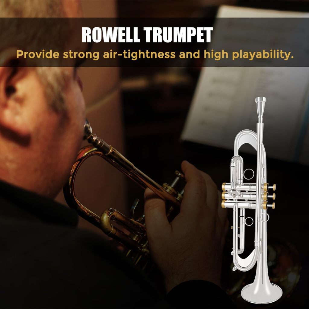 Bb Trumpet Brass Instruments Set with 7C Mouthpiece, Cloth and Gloves Q36770
