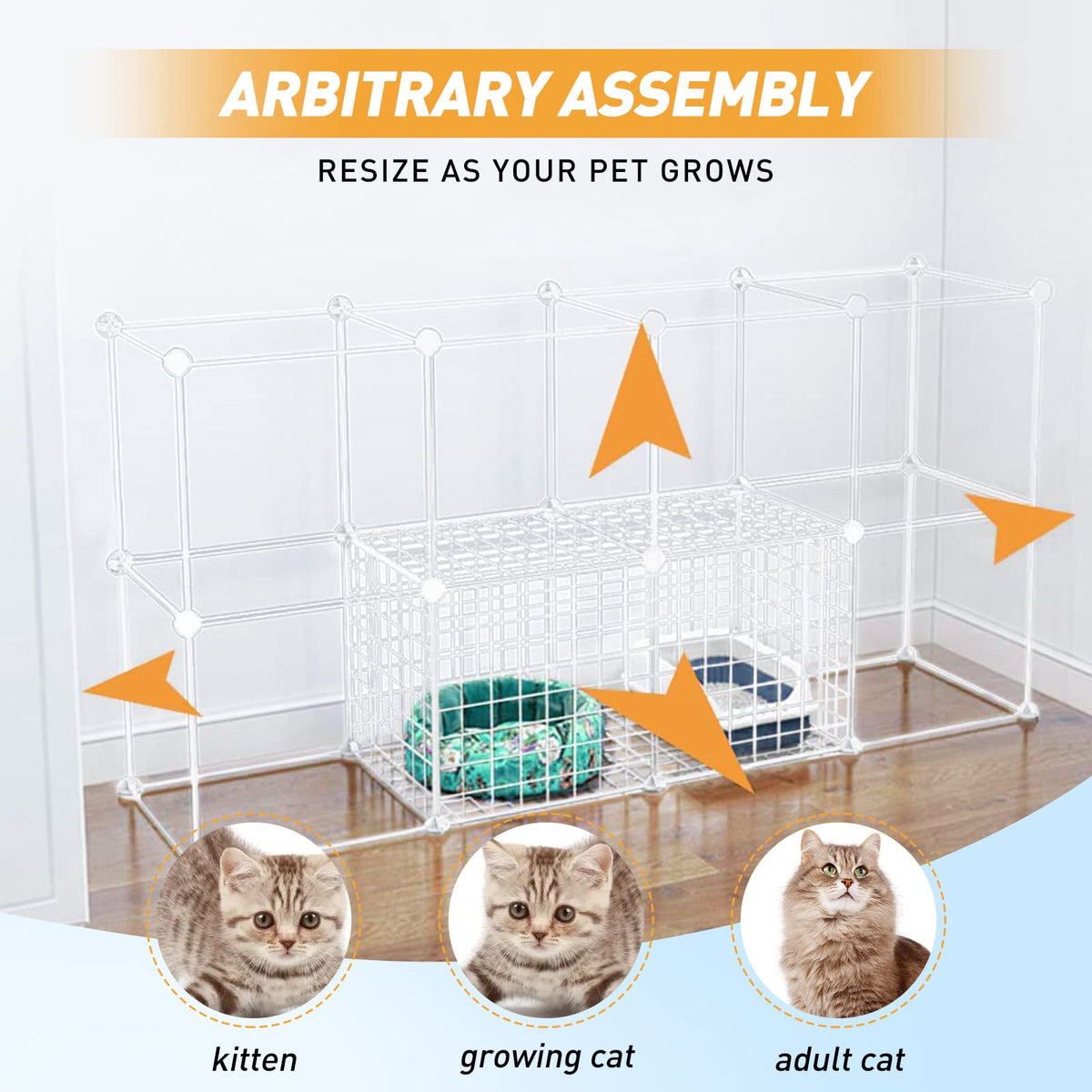 Large Cat Cage Detachable Metal Wire Playpen F89367