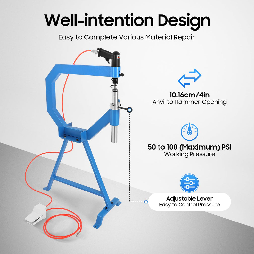 Pneumatic Planishing Hammer 4" 100 Psi Foot Pedal Control Z1726