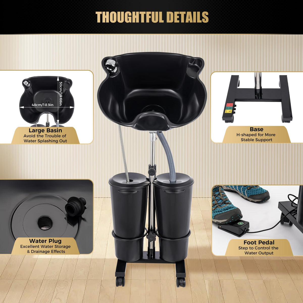 Portable Shampoo Bowl with Electric Pump I4349