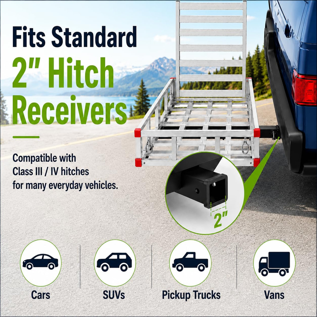 500 LBS Aluminum Hitch Cargo Carrier R776