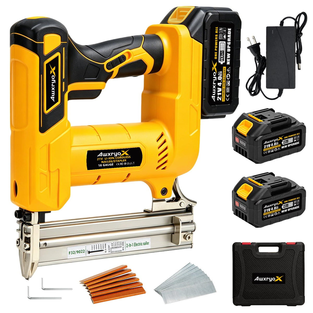 Cordless Brad Nailer 2-in-1 18 Gauge Electric Nail Gun Kit N522109