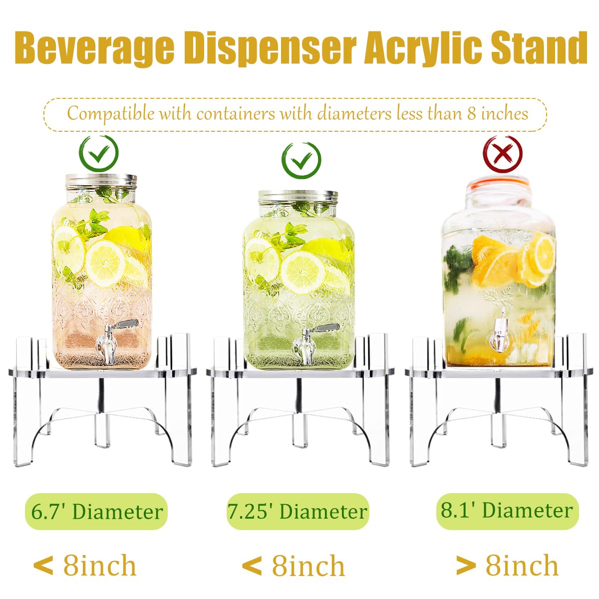 Acrylic Beverage Dispenser Stand V6908