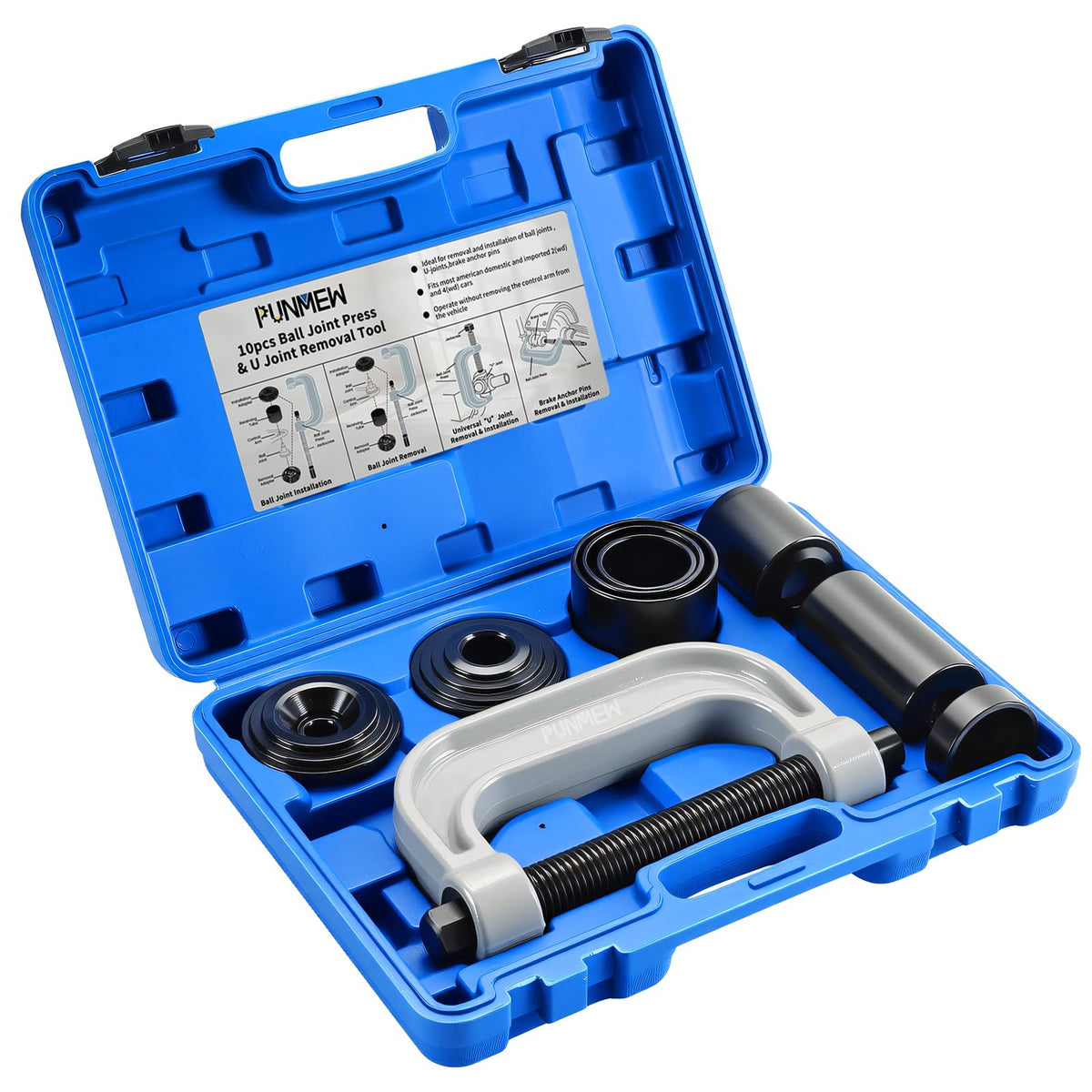 10 pcs Ball Joint Press & U Joint Removal Tool Kit with 4 * 4 Adapters Z4857