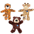 3 Pack Durable Plush Dog Toys with Knotted Rope & Squeaker M87838