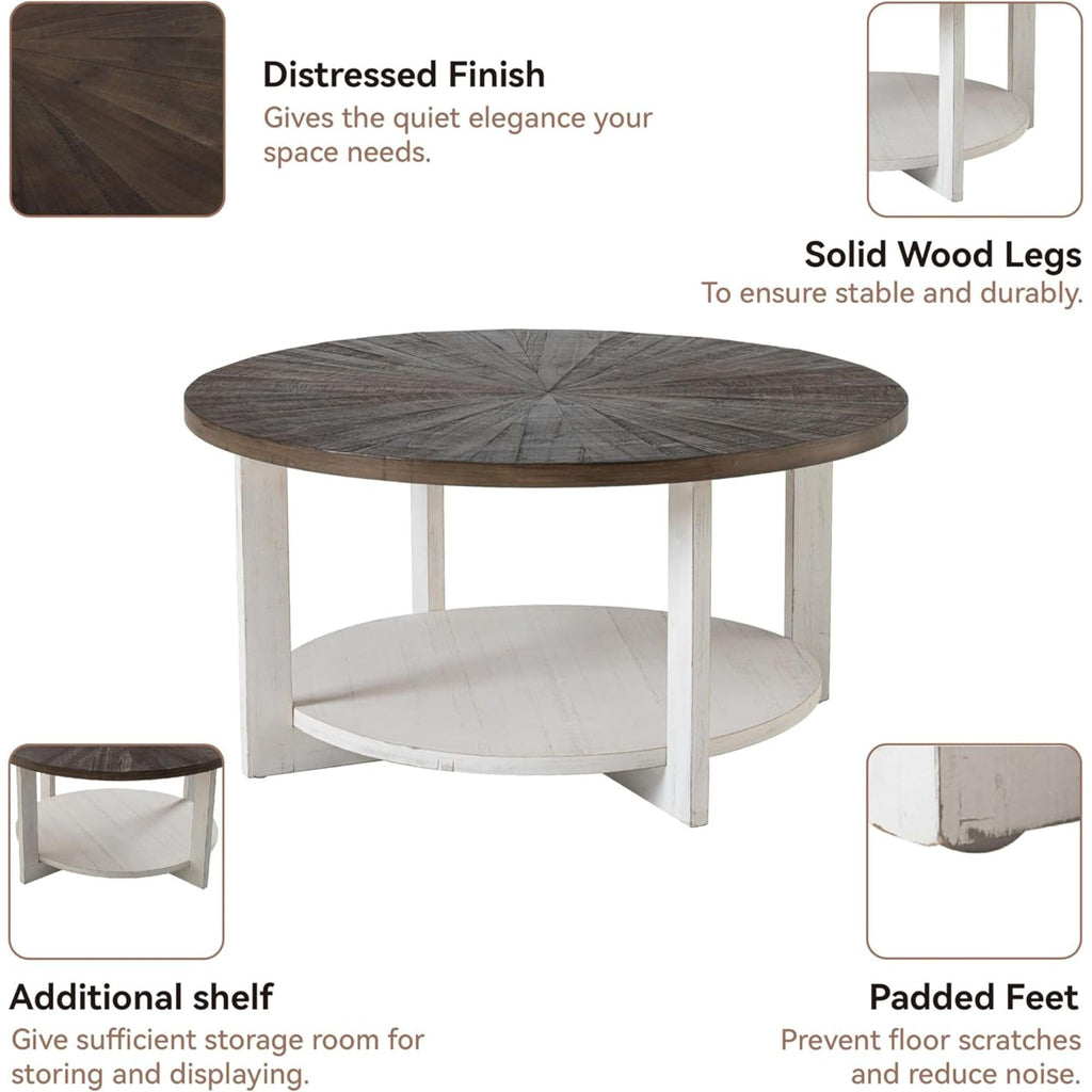 Round Farmhouse Coffee Table H91871