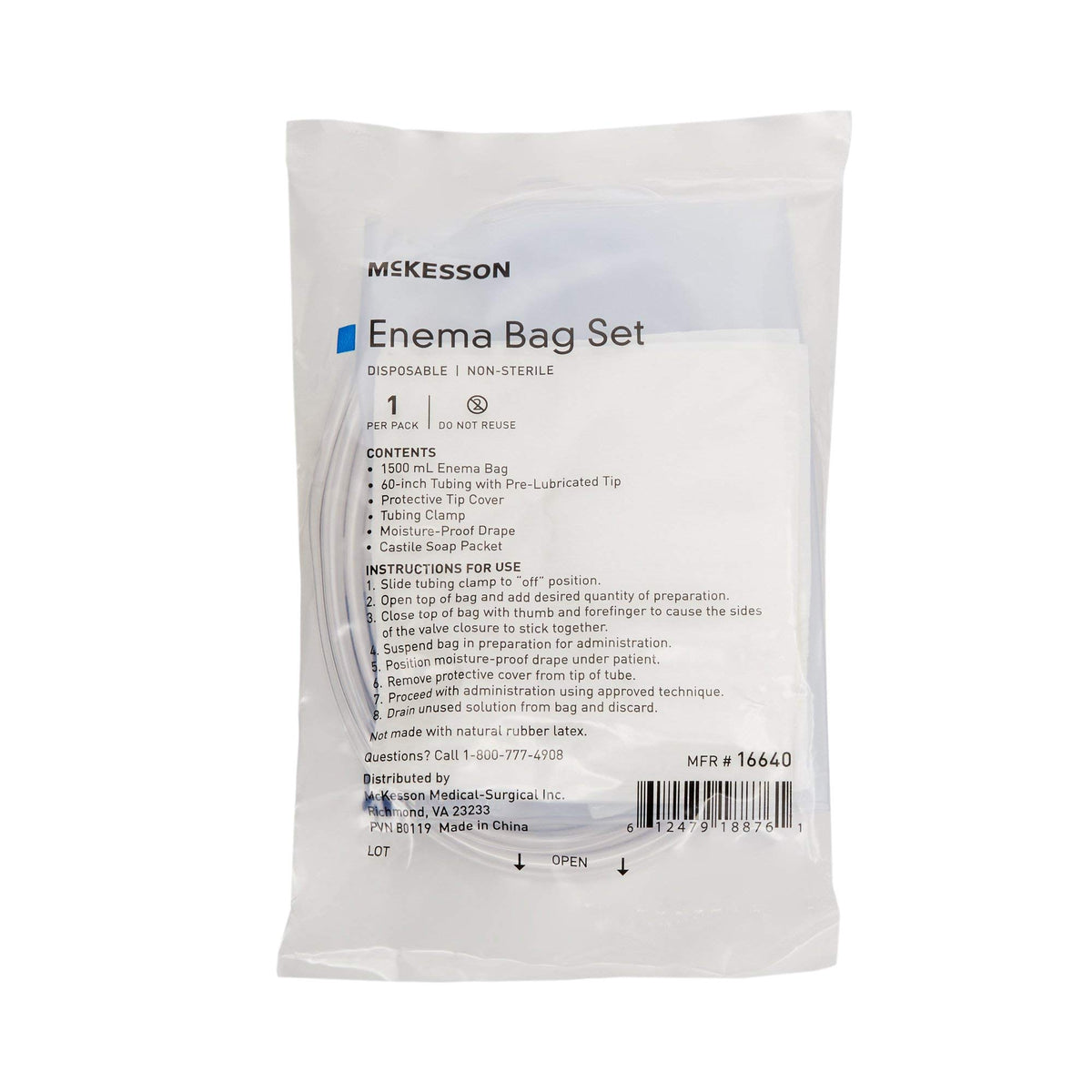 Non-Sterile Single Use Disposable Enema Bag Set 50 Count N1014