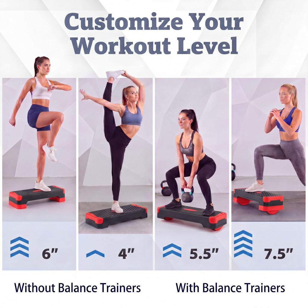 Aerobic Step Platform with Risers & Resistance Bands P9350