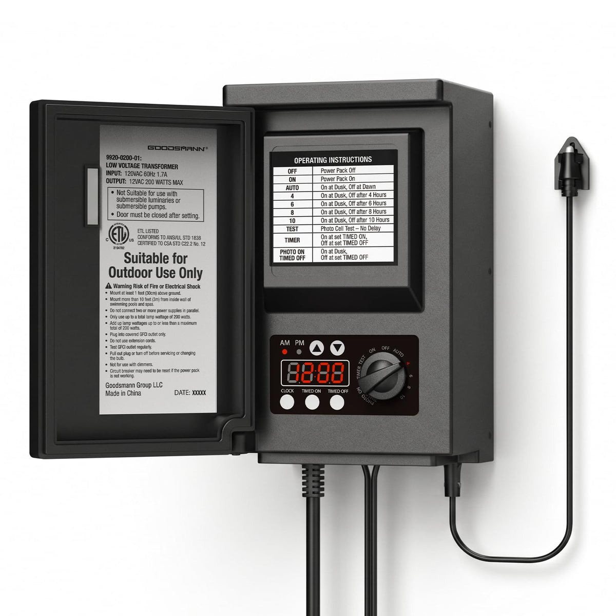 200 Watt Low Voltage Transformer with Timer and Photo Eye Sensor R618242