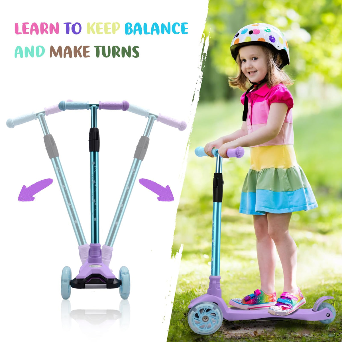 3 Wheel Scooter with Light Up Wheels L770