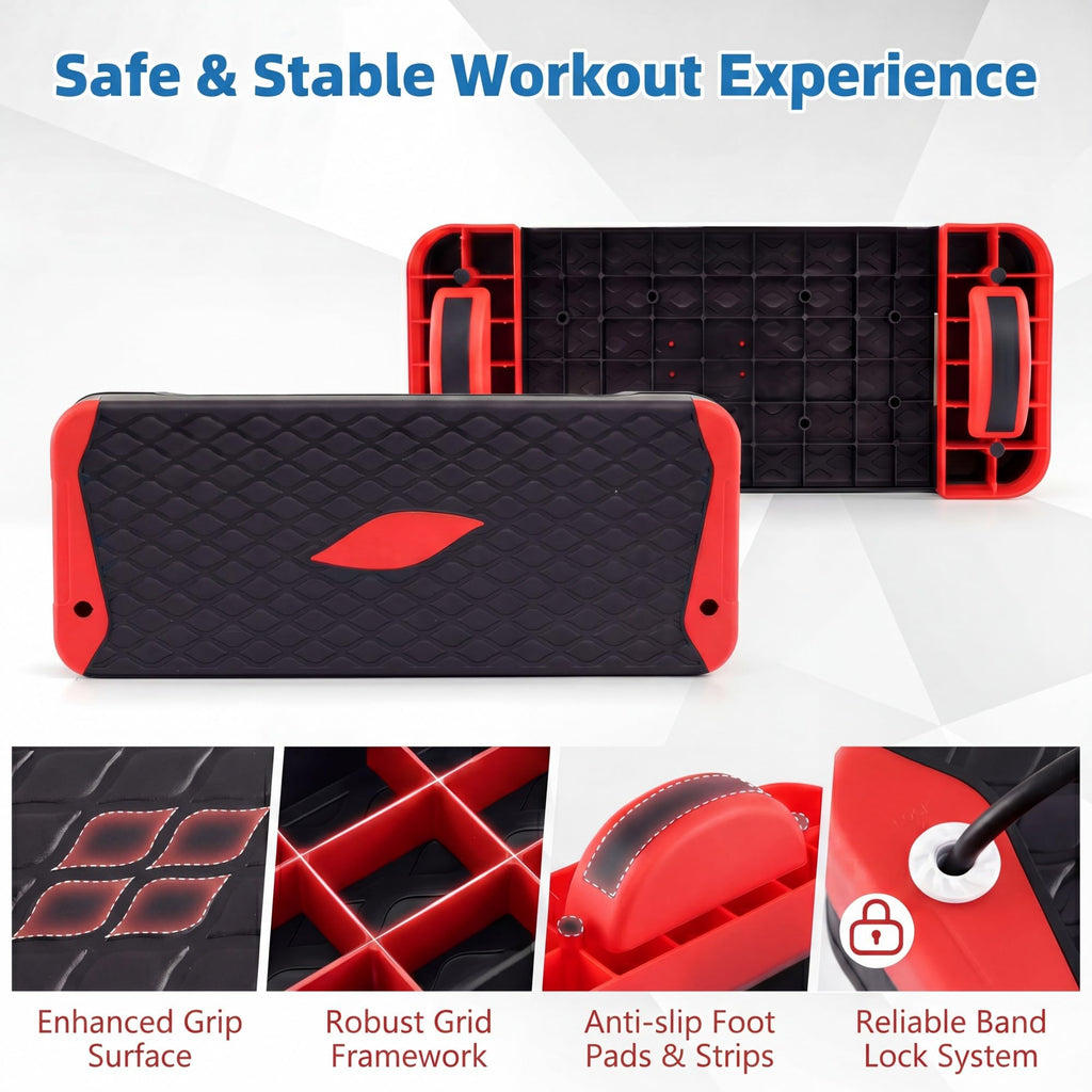 Aerobic Step Platform with Risers & Resistance Bands P9350