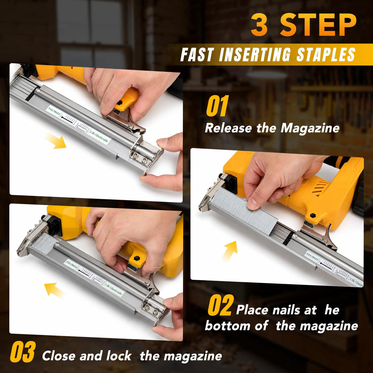 Cordless Brad Nailer 2-in-1 18 Gauge Electric Nail Gun Kit N522109