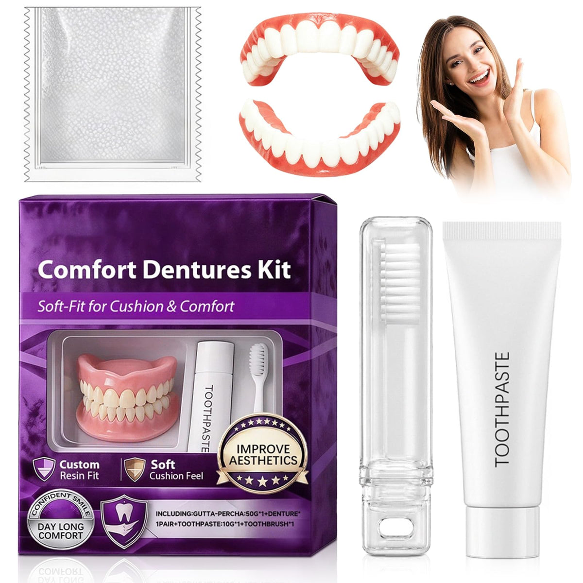 Heat Moldable Temporary Denture Kit 1 Set J27660