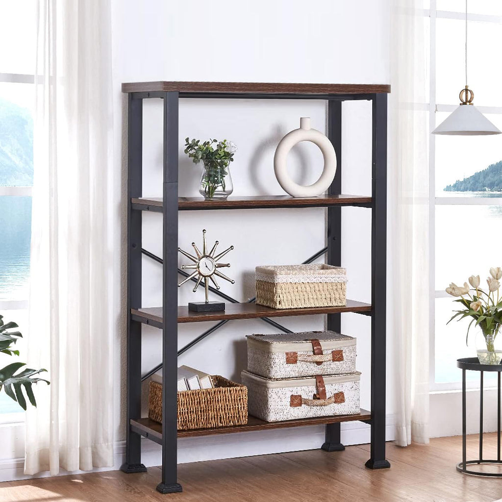 4 Tier Rustic Brown Bookshelf A470153