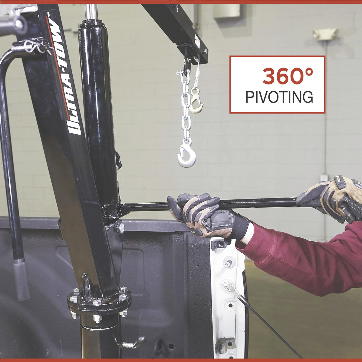 Hydraulic Pickup Truck Crane with Hand Winch 2000-Lb. Capacity J798