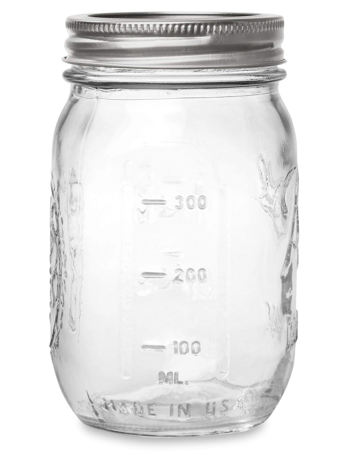 16 oz Regular Mouth Mason Jar with Lids and Bands (12 Units) M490