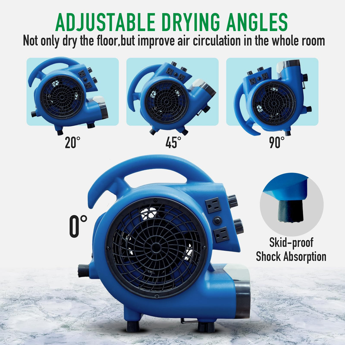 1/4 HP 1000 CFM Portable Floor Blower Fan J9606