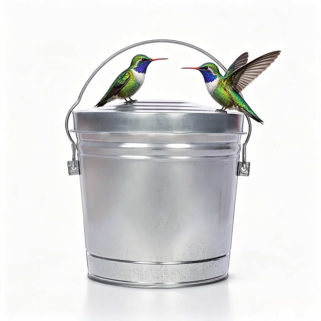 6 Gallon Galvanized Metal Trash Can with Locking Lid D577401