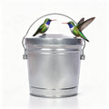 6 Gallon Galvanized Metal Trash Can with Locking Lid D577401