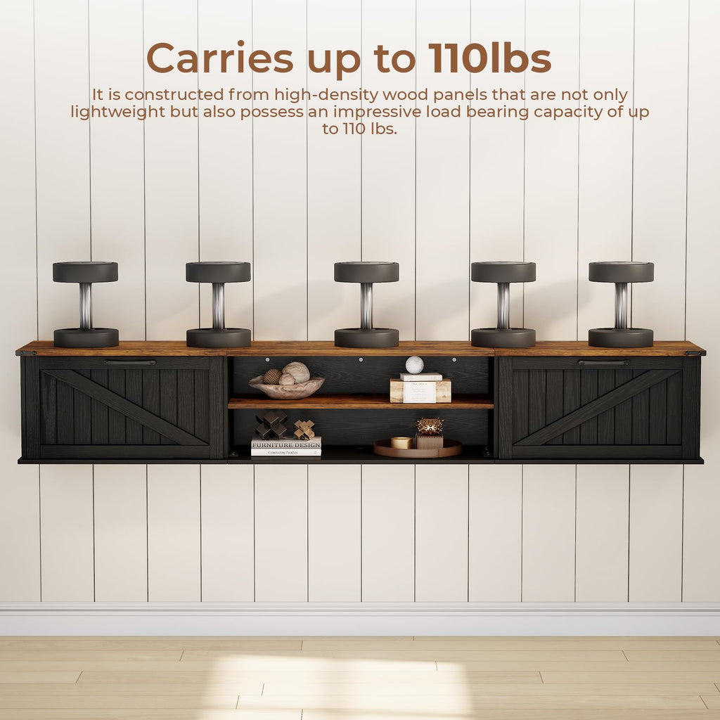 70" Black Floating TV Stand G502540