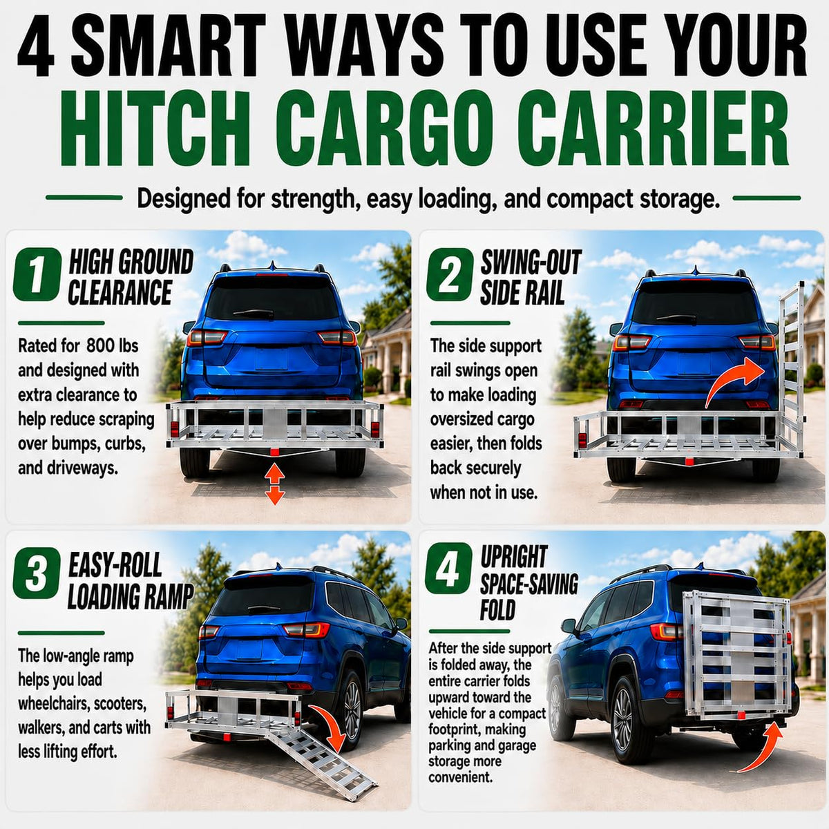 500 LBS Aluminum Hitch Cargo Carrier R776