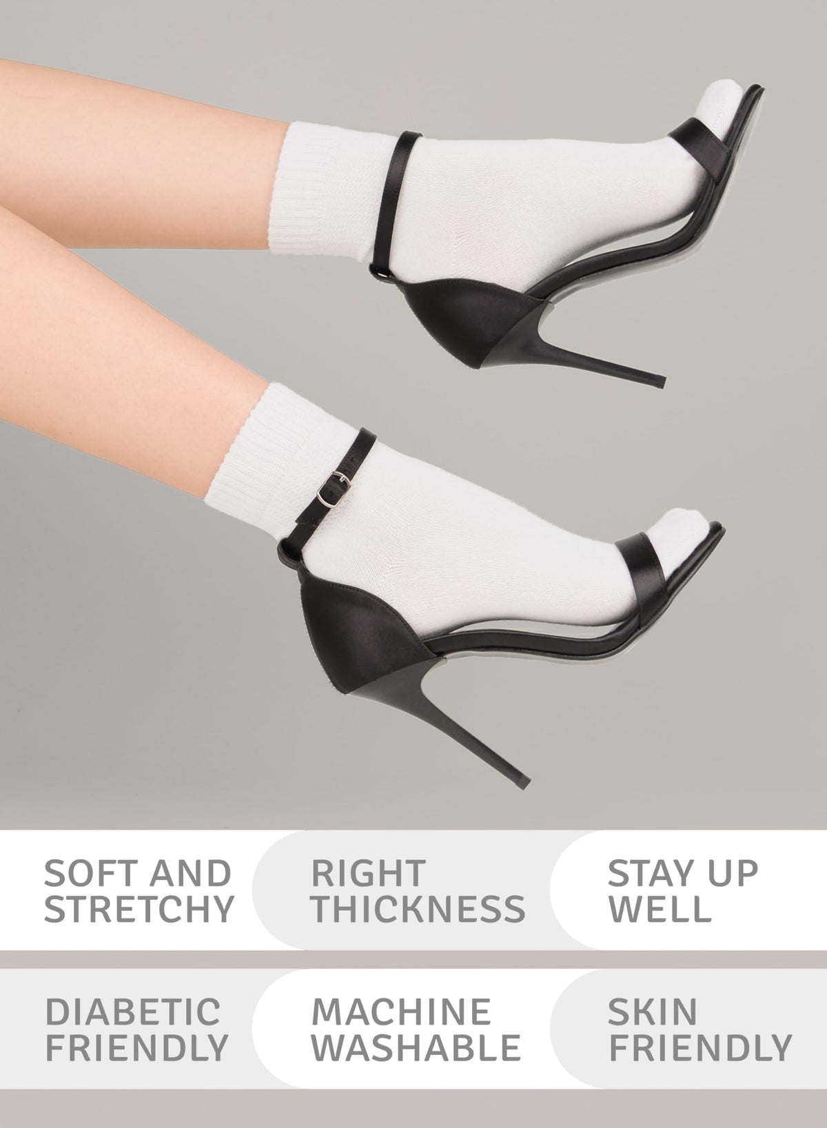 Loose Fit Seamless Rayon Bamboo Ankle Socks 3 Pairs V744992